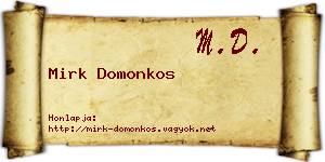 Mirk Domonkos névjegykártya